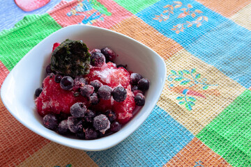 Berries frozen for compote. Frozen berries and fruits