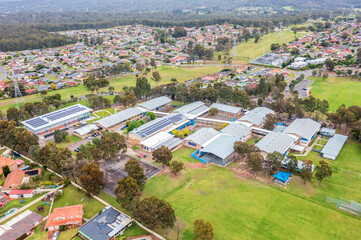 Drone aerial photograph of Glenmore Park High School in Australia