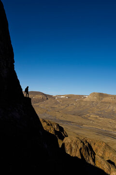One level on a cliff face containing three caves remained illusive. The team had been forced to look at it from their camp and often pondered about access and how to climb up to it.