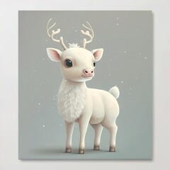 Christmas Reindeer in a winter snow created with AI