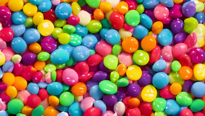 Fototapeta na wymiar Assorted tasty gummy candies. Top view. Jelly sweets background.
