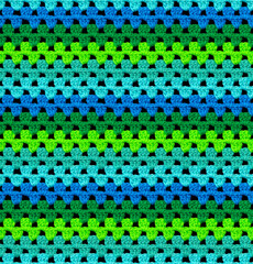 Bright seamless knitted texture. The pattern is crocheted from contrasting acrylic yarn. Zigzag...
