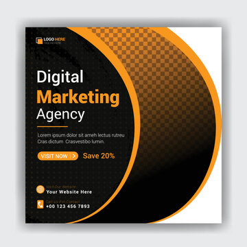 Digital marketing post for social media advertisement and corporate business social media post design template	
