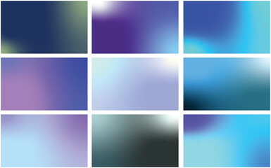 Fototapeta premium Set of Minimal Cold Color Gradients