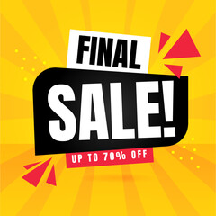  Template for yellow final sale banner with discount. vector illustration  [Convertido]
