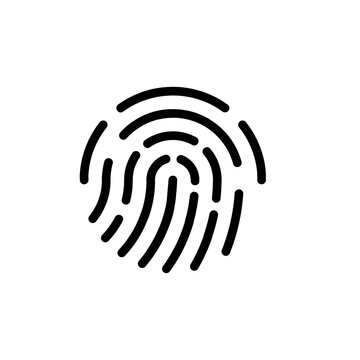 Fingerprint line icon, outline vector sign, linear style pictogram isolated on white. Touch Id icon. Symbol, logo illustration.