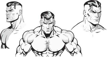 illustration of a muscle man
