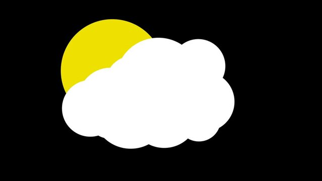 Weather Forecast Cloud Animation, Sunny Partly Cloudy