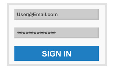vector illustration of classic user, password and submit form to enter an email or private website