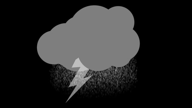 Weather Forecast Cloud Animation, Thunderstorm and Rainfall
