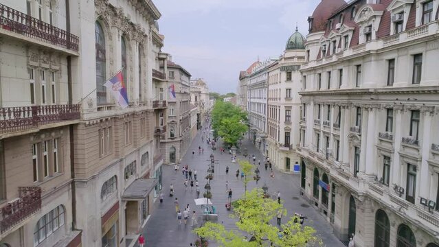 Aerial view of downtown Belgrade