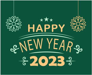 2023 Happy New Year Holiday Abstract Vector Illustration Design With Green Background