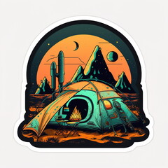 Voyage, Vanlife et camping. Généré par une IA.
