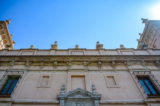 Museum Of Fine Arts. Colonial Building Exterior In Valencia, Spain