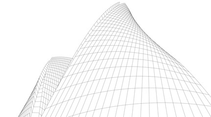 Fototapeta premium Abstract modern architecture 3d illustration 