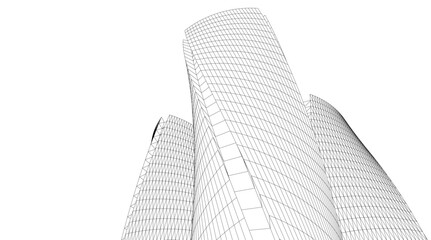 Abstract modern architecture 3d illustration	
