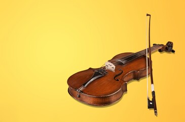 A violin on the table, classic music concept