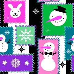 Festive gifts box seamless cartoon doodle pattern for Christmas and birthday and wrapping paper and fabrics and print