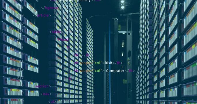 Animation of computer data processing over computer servers