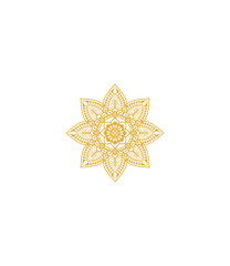 golden snowflake mandala floral design 
