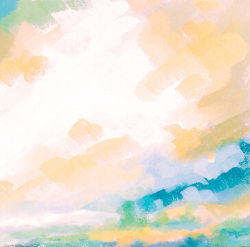 Impressionist Cloud Over Land - Landscape - Digital Painting/Illustration