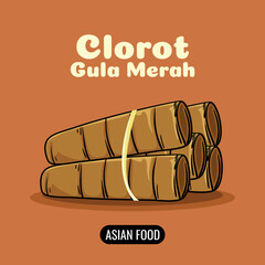 illustration of sweet food packaging clorot coconut leaves rolled up. asian food premium vector