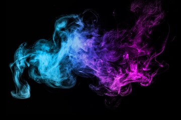 Abstract Colored Smoke on Black Background.