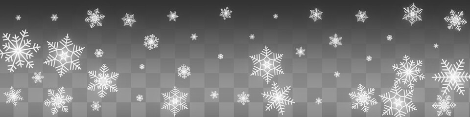 Gray Snowfall Vector Transparent Panoramic