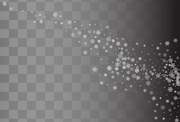 Silver Snowflake Vector Transparent Background.