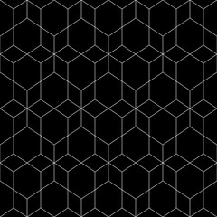 Seamless mosaic pattern. Rhombuses, hexagons ornament. Grid background. Ancient ethnic motif. Geometric grate wallpaper. Parquet backdrop. Digital paper, web design, textile print. Lozenges vector art