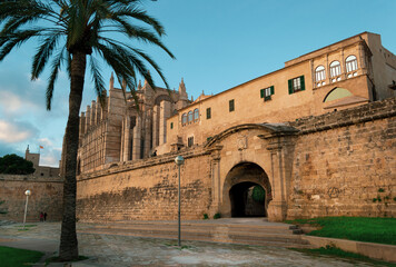 Gothic cathedral of Palma de Majorca Mallorca on a clear day