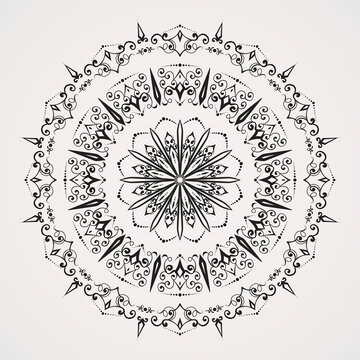 Mandala With A Blend Of Snow And Magic Circles With Additional Ornaments That Make Up