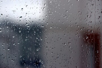 Raindrops on glass, autumn cityscape,blurred background