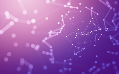 Abstract background. Molecules technology with polygonal shapes, connecting dots and lines. Connection structure. Big data visualization.