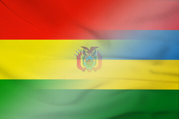 Bolivia and Mauritius political flag international negotiation MUS BOL