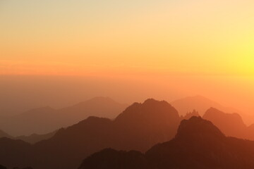 sunset in the mountains