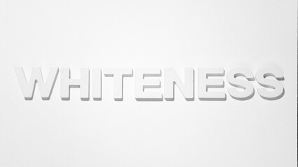 Whiteness - Word by plaster moulded letters