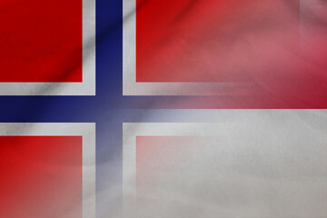 Obraz premium Norway and Singapore official flag international contract SGP NOR