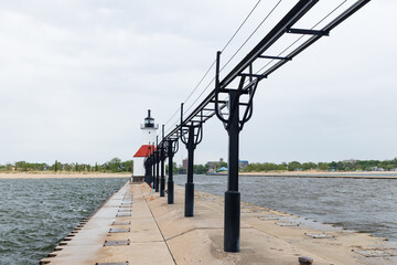 St. Joseph North Pier Lighthouse on Lake Michigan
