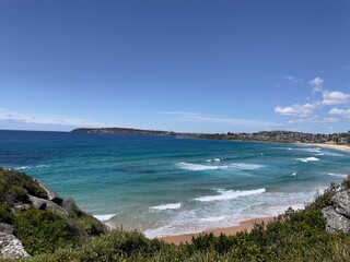 View of the beach from the headland 