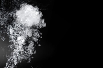 White abstract smoke on black background