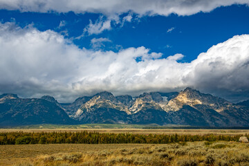 Mountains on a cloudy sky