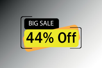 Big Sale 44% Off for Retail Clearance. Black and yellow squares with big letters for advertisement. Vector art.