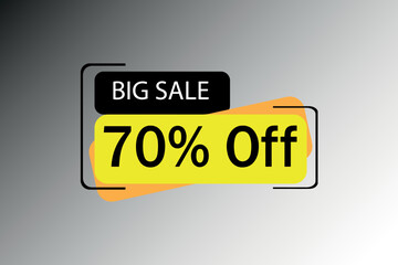 Big Sale 70% Off for Retail Clearance. Black and yellow squares with big letters for advertisement. Vector art.
