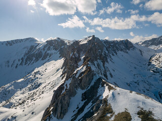 The top of the Karlmauer near Hochschwab, viewed from a drone, Austria