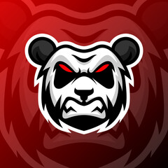 vector graphics illustration of a angry panda in esport logo style. perfect for game team or product logo