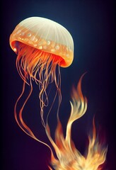 Fototapeta jellyfish in the dark obraz
