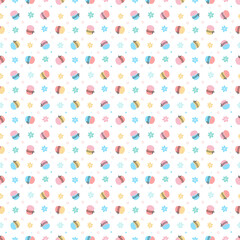Cupcake seamless pattern. Easter cake pattern.