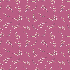 Willow seamless pattern. Willow twigs background