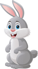 Cute rabbit cartoon on white background